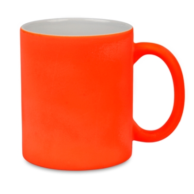 Rubber coated neon mug for engraving